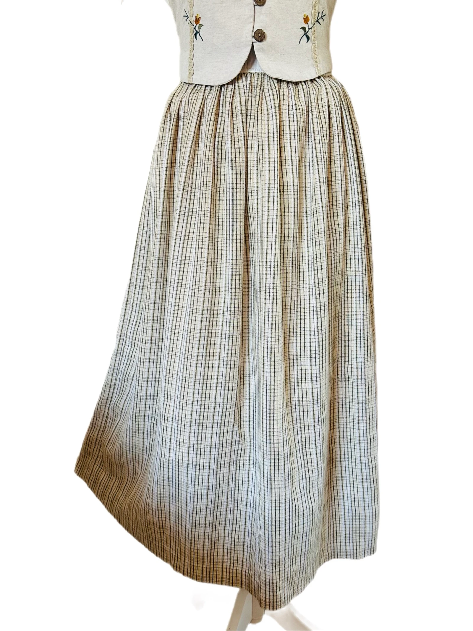 🌿🌻Robe vintage broderie champêtre cottagecore folk embroidered country dress 36/38🌻🌿 – photo 6